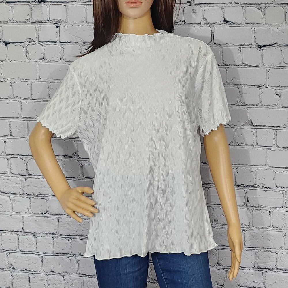 2/$30 NWOT Halogen White Short Sleeve Blouse Size X1